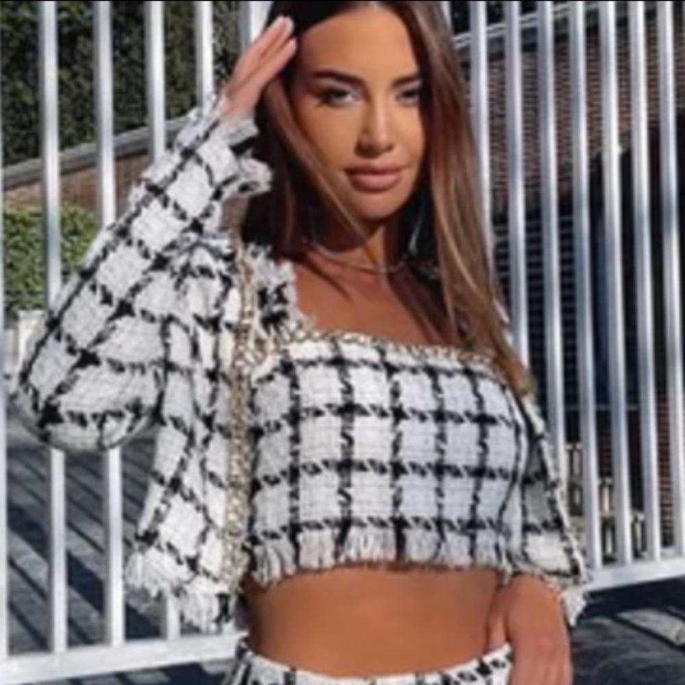 Like new Fashion Nova tweed set size M